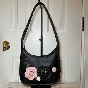 Coach Curve Zip Bag with Tea Roses